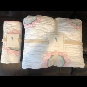 Girls Pottery Barn Kids twin bedding